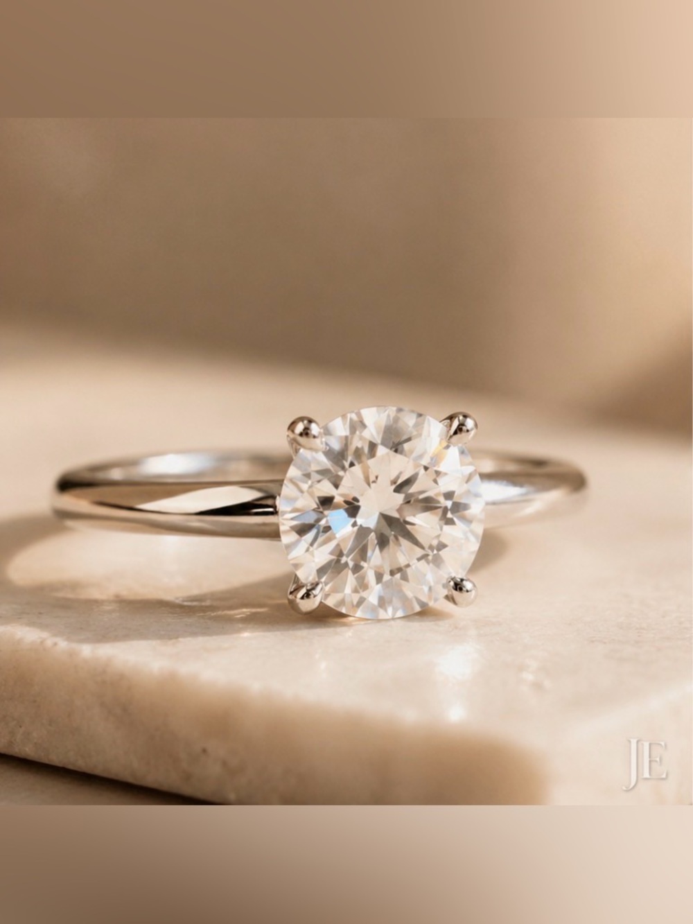 3ct Round Moissanite Ring D VVS1 Solitaire Engagement Ring